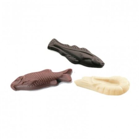 Friture en chocolat noir, lait et blanc