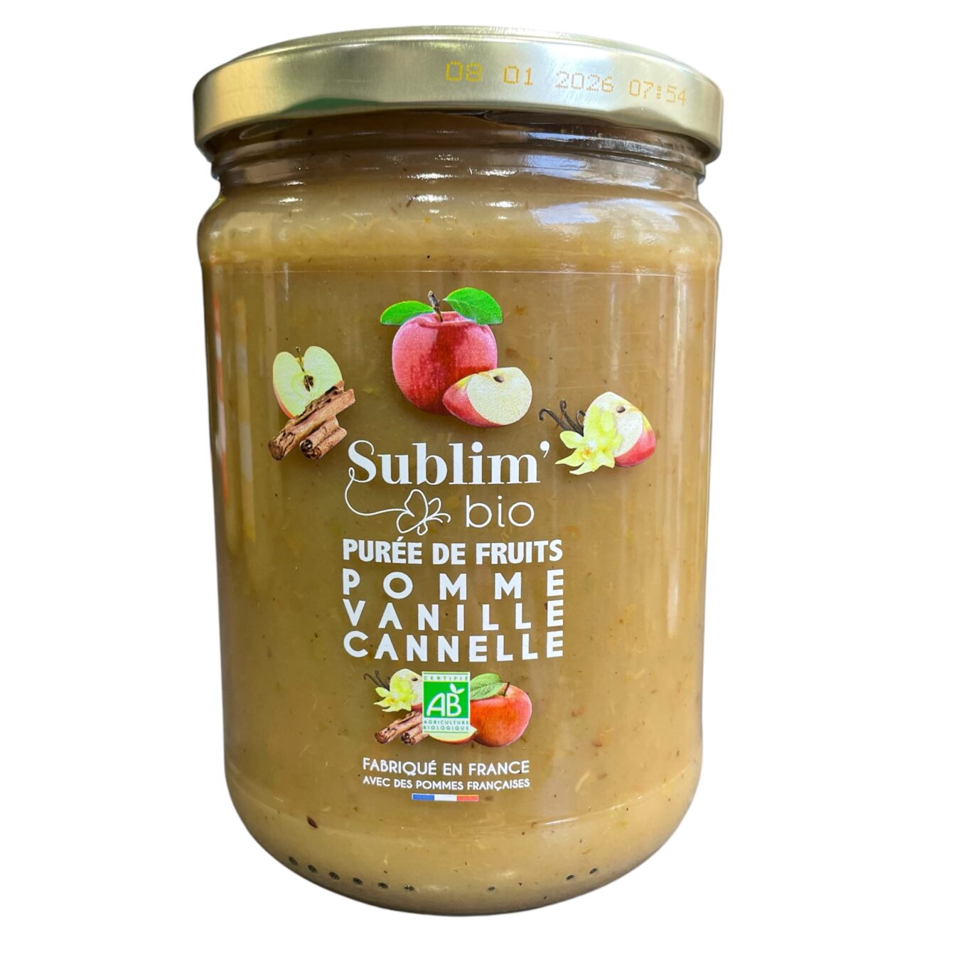 PUREE POMME VANILLE CANNELLE BIO 560G